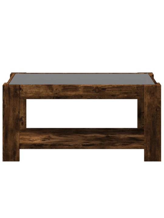 Konferenční stolek s led kouřový dub 93 x 53 x 45 cm kompozit