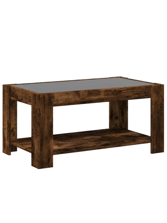 Konferenční stolek s led kouřový dub 93 x 53 x 45 cm kompozit
