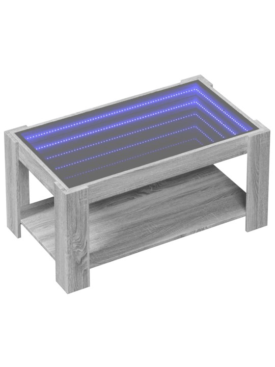 Konferenční stolek s led šedý sonoma 93 x 53 x 45 cm kompozit