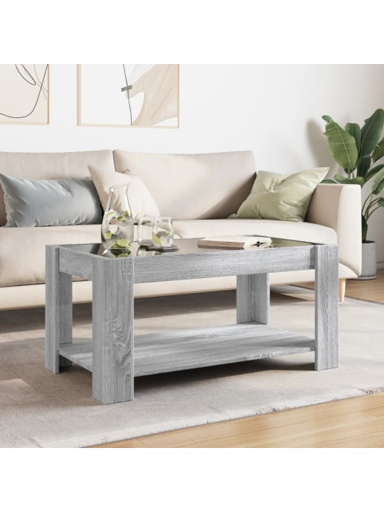 Konferenční stolek s led šedý sonoma 93 x 53 x 45 cm kompozit