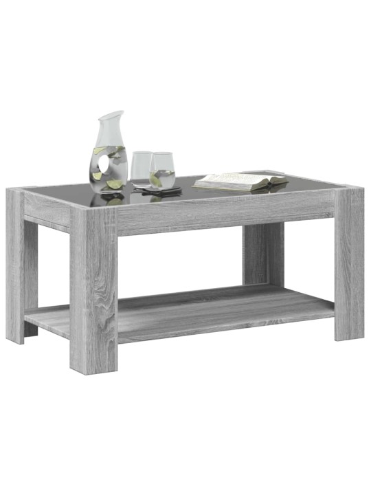 Konferenční stolek s led šedý sonoma 93 x 53 x 45 cm kompozit