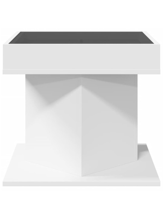 Konferenční stolek s LED bílý 50 x 50 x 45 cm kompozitní dřevo