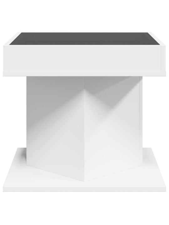 Konferenční stolek s LED bílý 50 x 50 x 45 cm kompozitní dřevo
