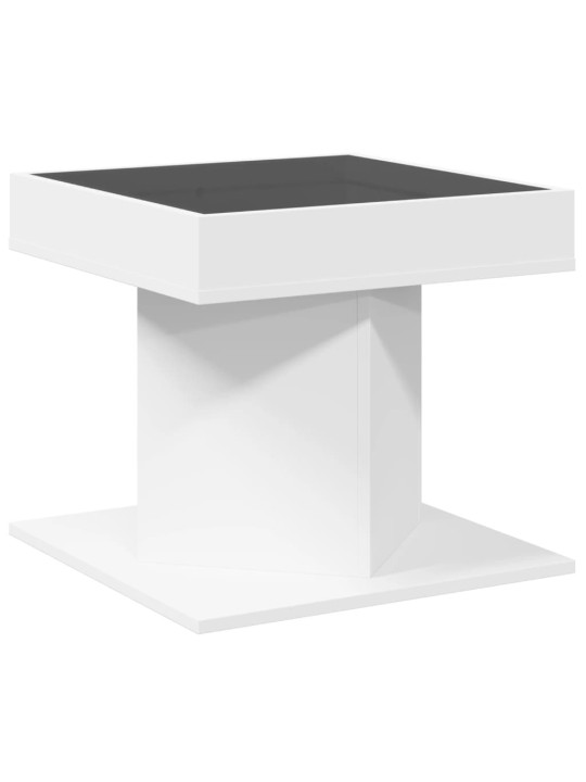 Konferenční stolek s LED bílý 50 x 50 x 45 cm kompozitní dřevo