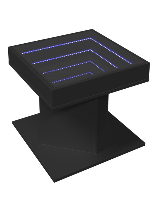 Konferenční stolek s LED černý 50 x 50 x 45 cm kompozitní dřevo