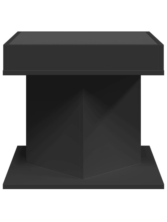 Konferenční stolek s LED černý 50 x 50 x 45 cm kompozitní dřevo
