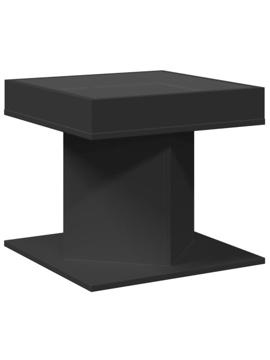 Konferenční stolek s LED černý 50 x 50 x 45 cm kompozitní dřevo