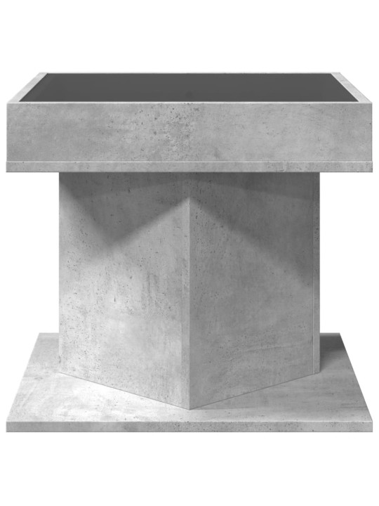 Konferenční stolek s LED betonově šedý 50 x 50 x 45 cm kompozit