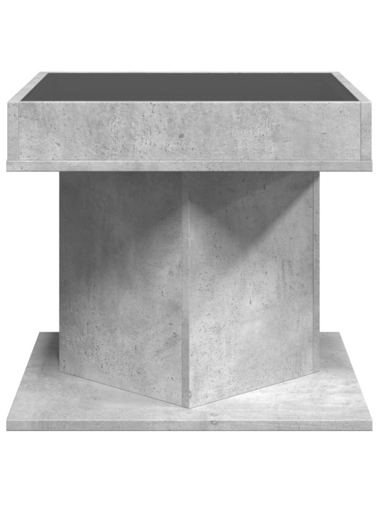 Konferenční stolek s LED betonově šedý 50 x 50 x 45 cm kompozit