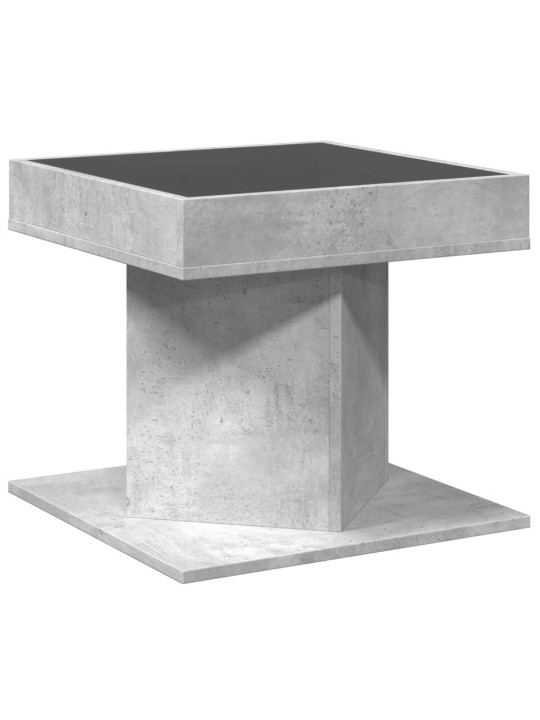 Konferenční stolek s LED betonově šedý 50 x 50 x 45 cm kompozit
