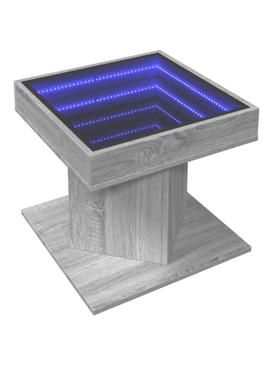 Konferenční stolek s led šedý sonoma 50 x 50 x 45 cm kompozit