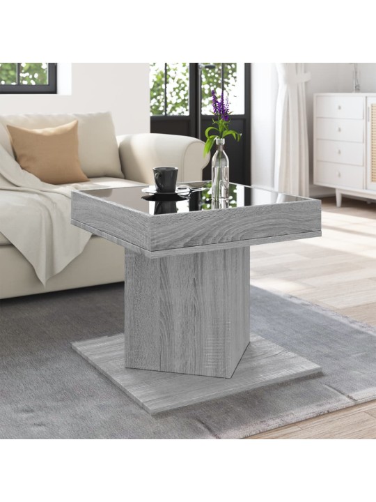 Konferenční stolek s led šedý sonoma 50 x 50 x 45 cm kompozit