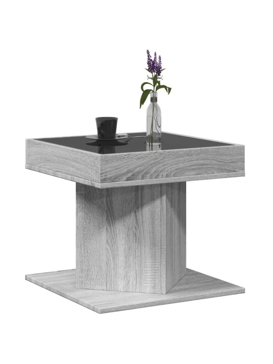 Konferenční stolek s led šedý sonoma 50 x 50 x 45 cm kompozit