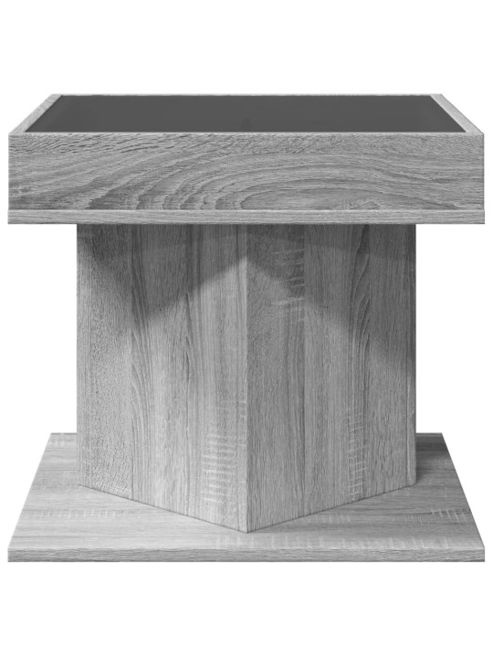 Konferenční stolek s led šedý sonoma 50 x 50 x 45 cm kompozit