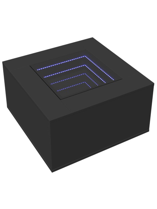 Konferenční stolek s LED černý 60 x 60 x 40 cm kompozitní dřevo