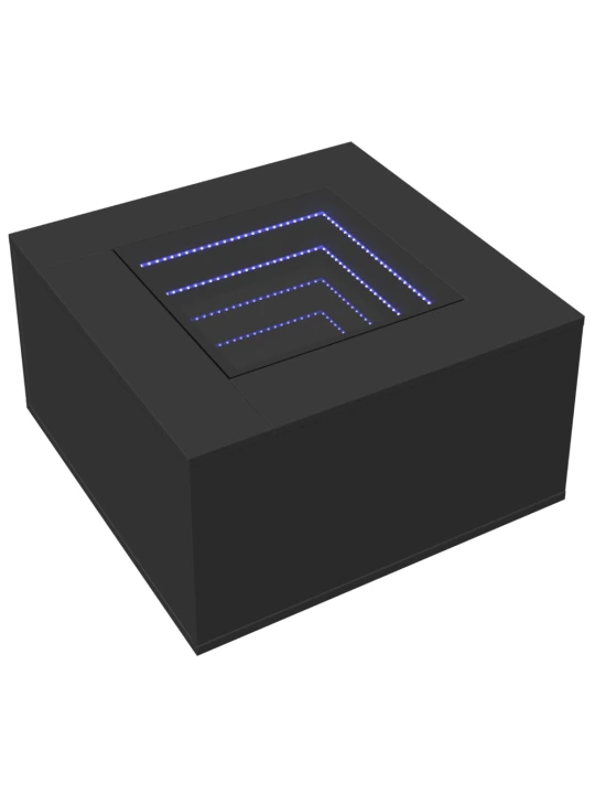 Konferenční stolek s LED černý 60 x 60 x 40 cm kompozitní dřevo