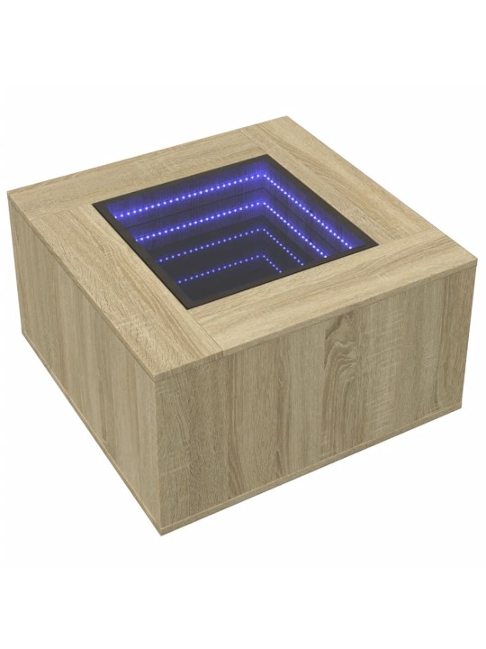 Konferenční stolek s LED dub sonoma 60 x 60 x 40 cm kompozit