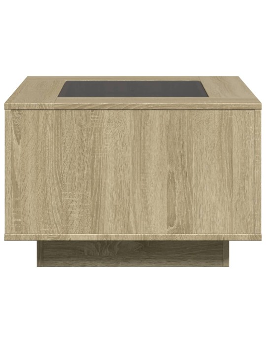 Konferenční stolek s LED dub sonoma 60 x 60 x 40 cm kompozit