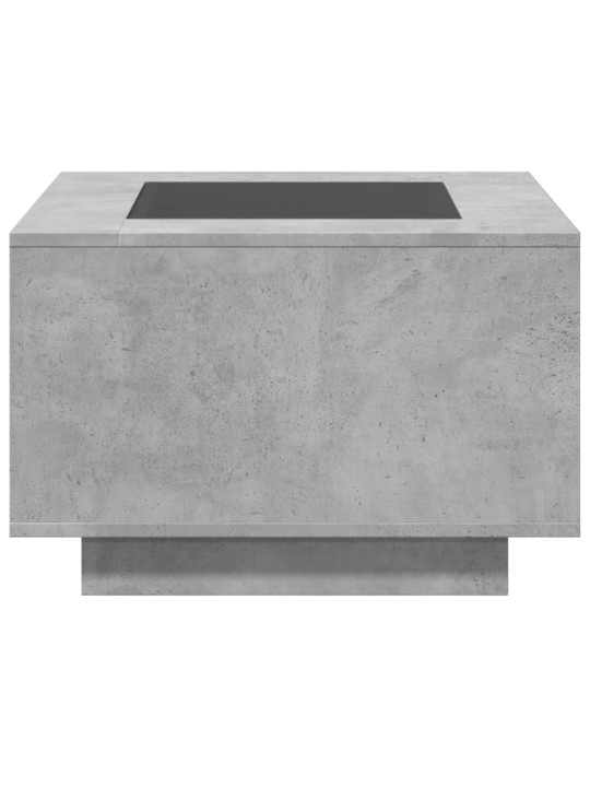 Konferenční stolek s LED betonově šedý 60 x 60 x 40 cm kompozit