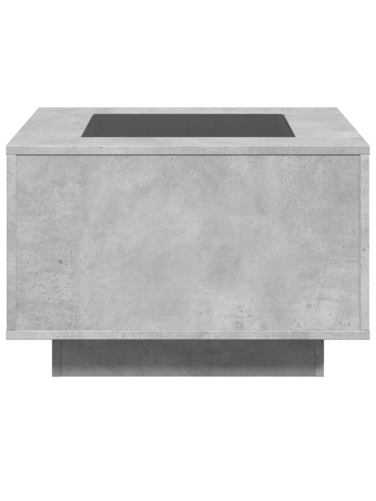 Konferenční stolek s LED betonově šedý 60 x 60 x 40 cm kompozit