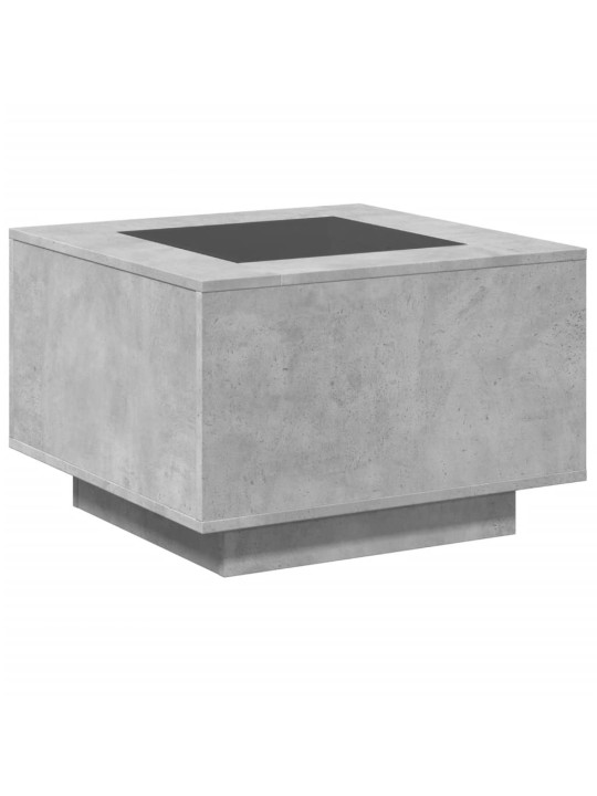 Konferenční stolek s LED betonově šedý 60 x 60 x 40 cm kompozit