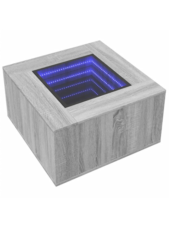 Konferenční stolek s led šedý sonoma 60 x 60 x 40 cm kompozit