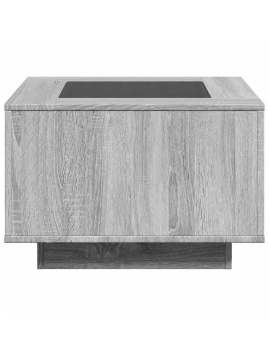 Konferenční stolek s led šedý sonoma 60 x 60 x 40 cm kompozit