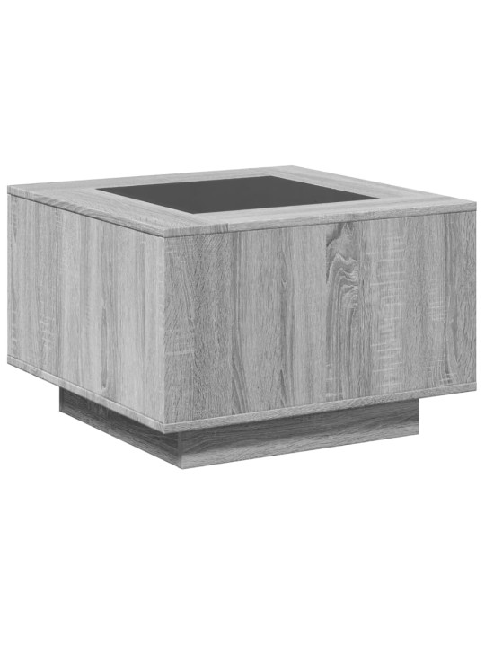 Konferenční stolek s led šedý sonoma 60 x 60 x 40 cm kompozit