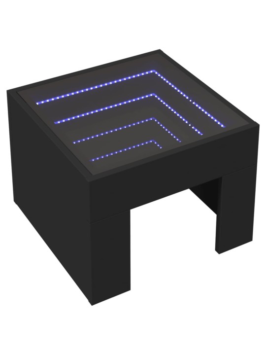 Konferenční stolek s Infinity LED černý 40 x 40 x 30 cm