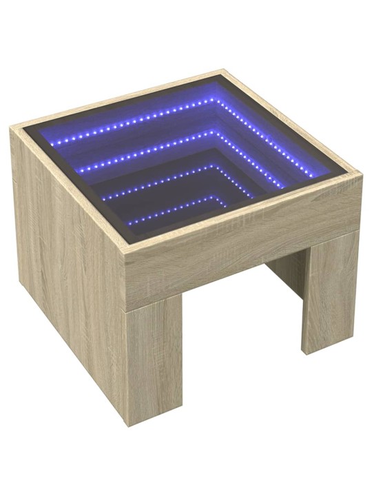 Konferenční stolek s Infinity LED dub sonoma 40 x 40 x 30 cm
