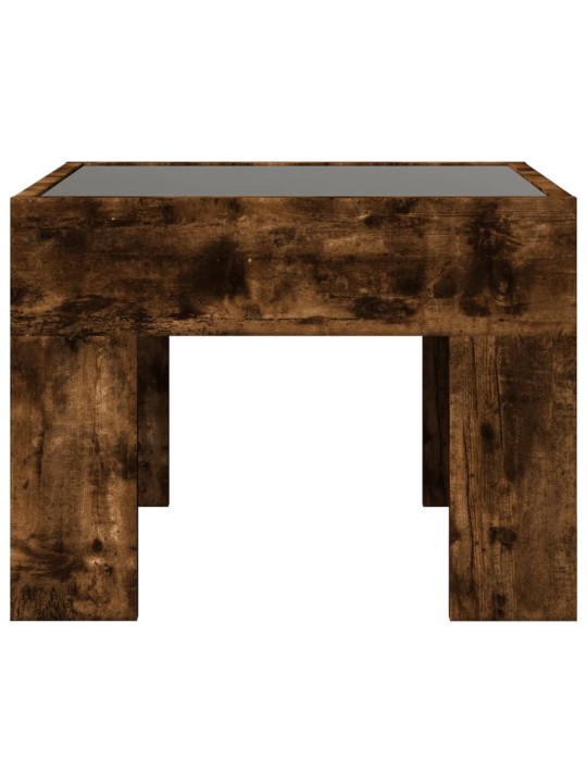 Konferenční stolek s infinity led kouřový dub 40 x 40 x 30 cm