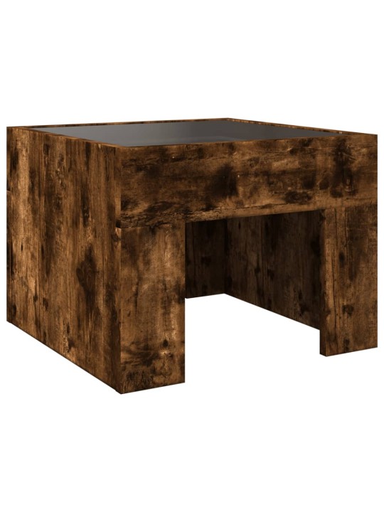 Konferenční stolek s infinity led kouřový dub 40 x 40 x 30 cm
