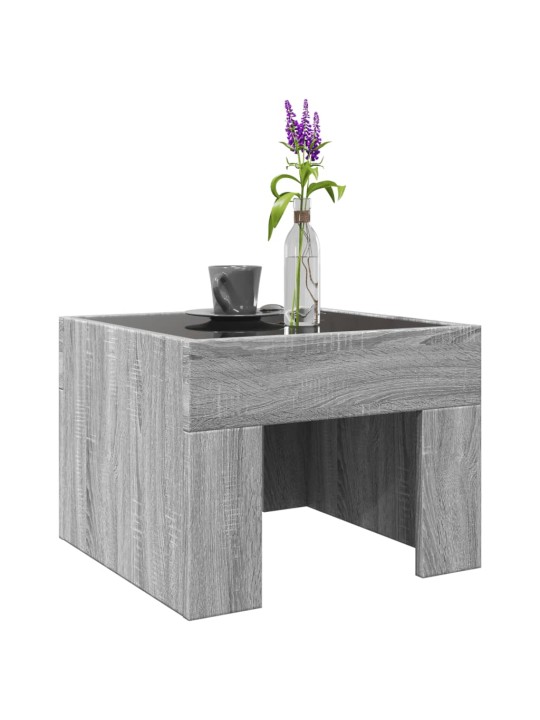 Konferenční stolek s infinity led šedý sonoma 40 x 40 x 30 cm