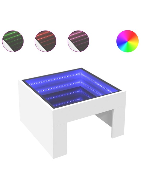 Konferenční stolek s Infinity LED bílý 50 x 50 x 30 cm