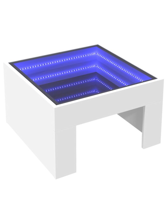 Konferenční stolek s Infinity LED bílý 50 x 50 x 30 cm