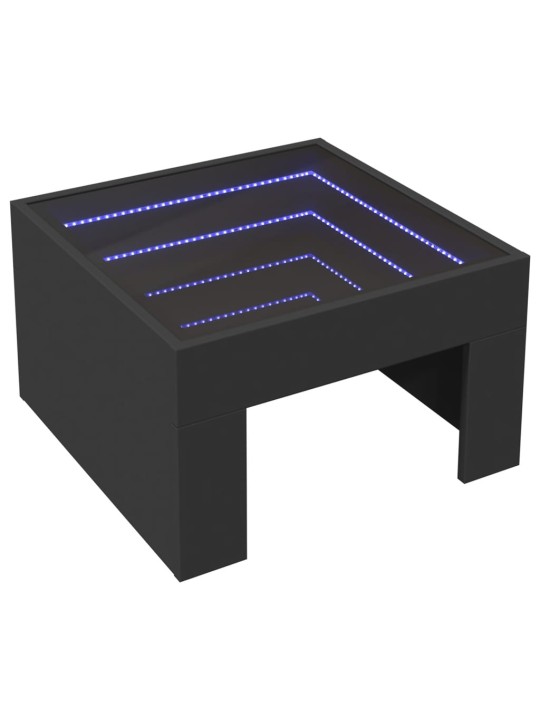 Konferenční stolek s Infinity LED černý 50 x 50 x 30 cm