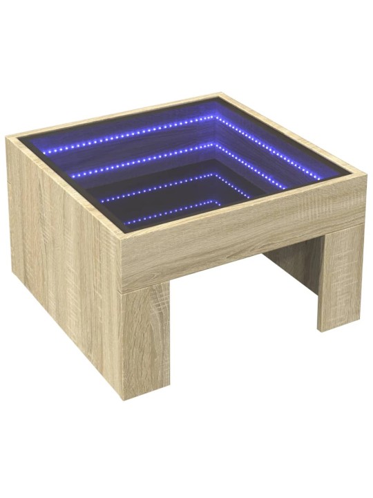 Konferenční stolek s Infinity LED dub sonoma 50 x 50 x 30 cm