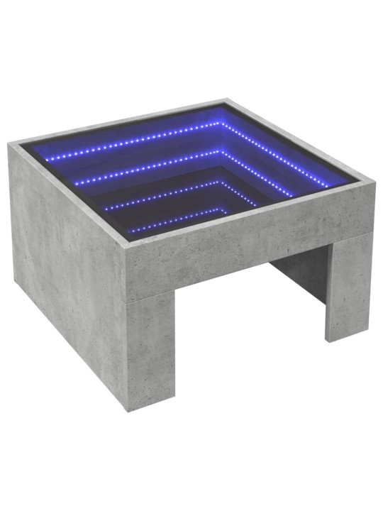 Konferenční stolek s Infinity LED betonově šedý 50 x 50 x 30 cm