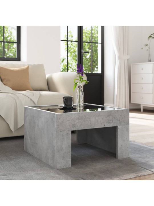 Konferenční stolek s Infinity LED betonově šedý 50 x 50 x 30 cm