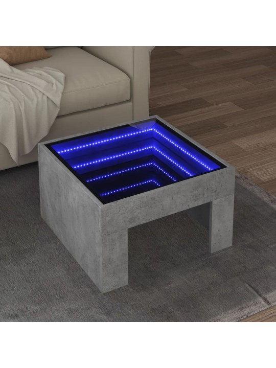Konferenční stolek s Infinity LED betonově šedý 50 x 50 x 30 cm