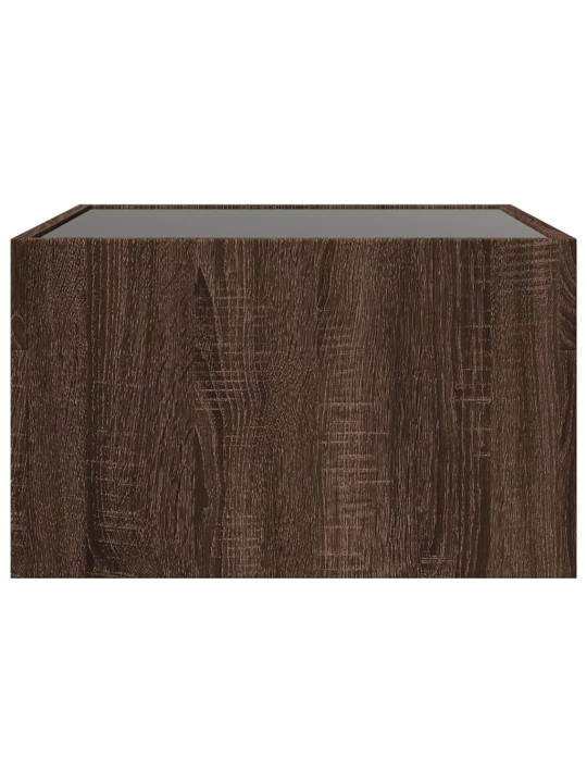Konferenční stolek s infinity led hnědý dub 50 x 50 x 30 cm