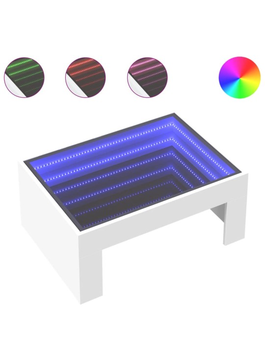 Konferenční stolek s Infinity LED bílý 70 x 50 x 30 cm