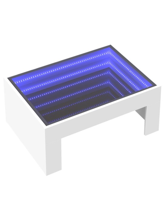 Konferenční stolek s Infinity LED bílý 70 x 50 x 30 cm