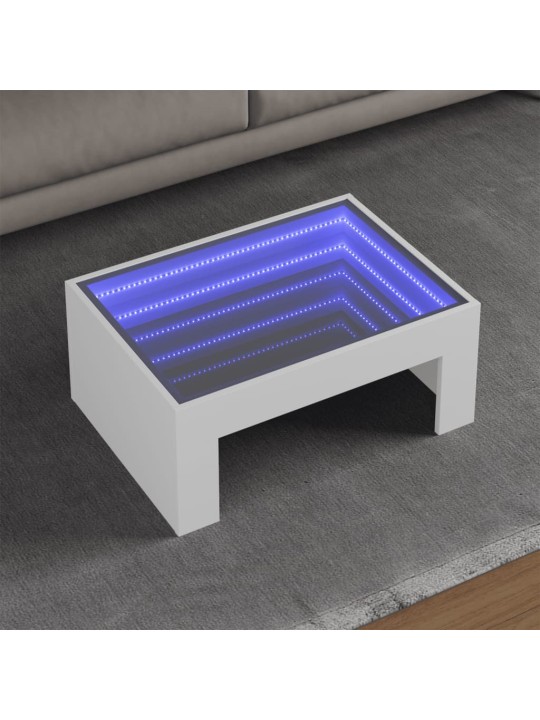 Konferenční stolek s Infinity LED bílý 70 x 50 x 30 cm