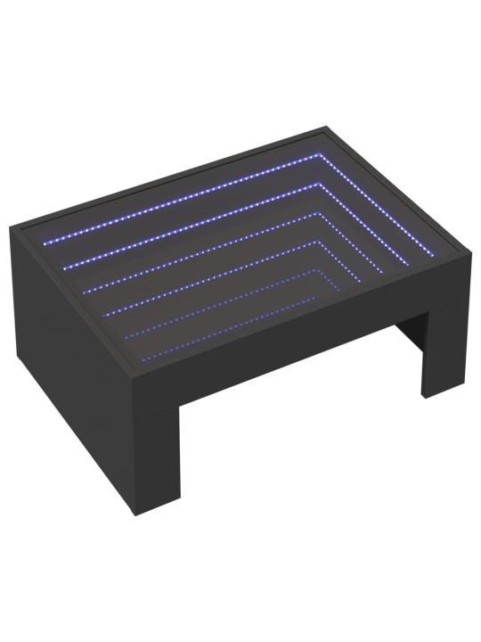 Konferenční stolek s Infinity LED černý 70 x 50 x 30 cm