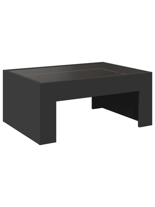 Konferenční stolek s Infinity LED černý 70 x 50 x 30 cm