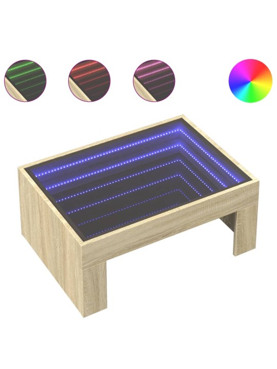 Konferenční stolek s Infinity LED dub sonoma 70 x 50 x 30 cm