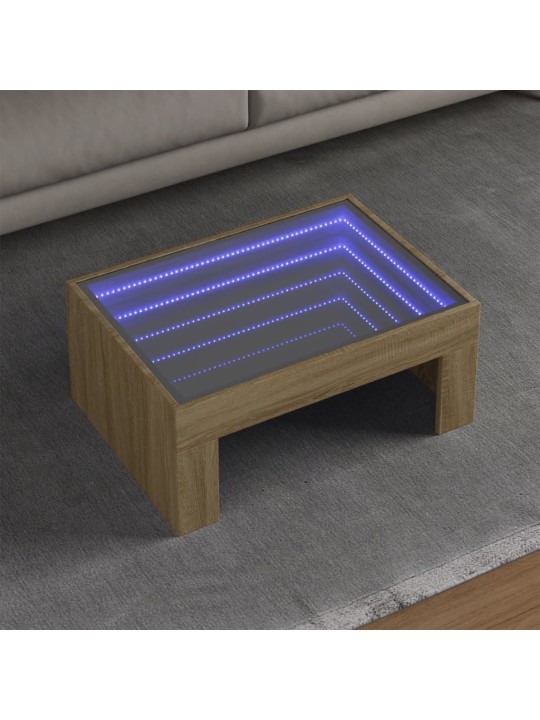 Konferenční stolek s Infinity LED dub sonoma 70 x 50 x 30 cm