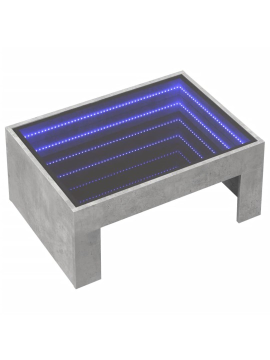 Konferenční stolek s Infinity LED betonově šedý 70 x 50 x 30 cm