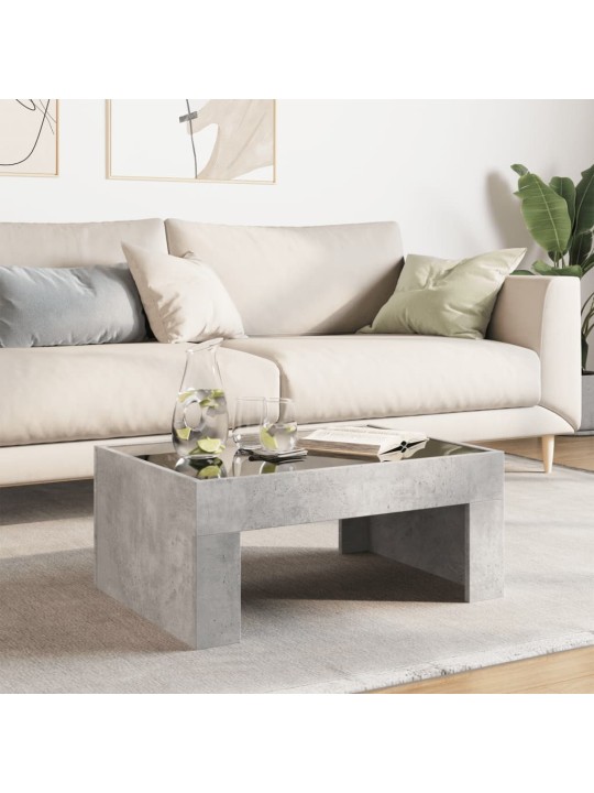 Konferenční stolek s Infinity LED betonově šedý 70 x 50 x 30 cm